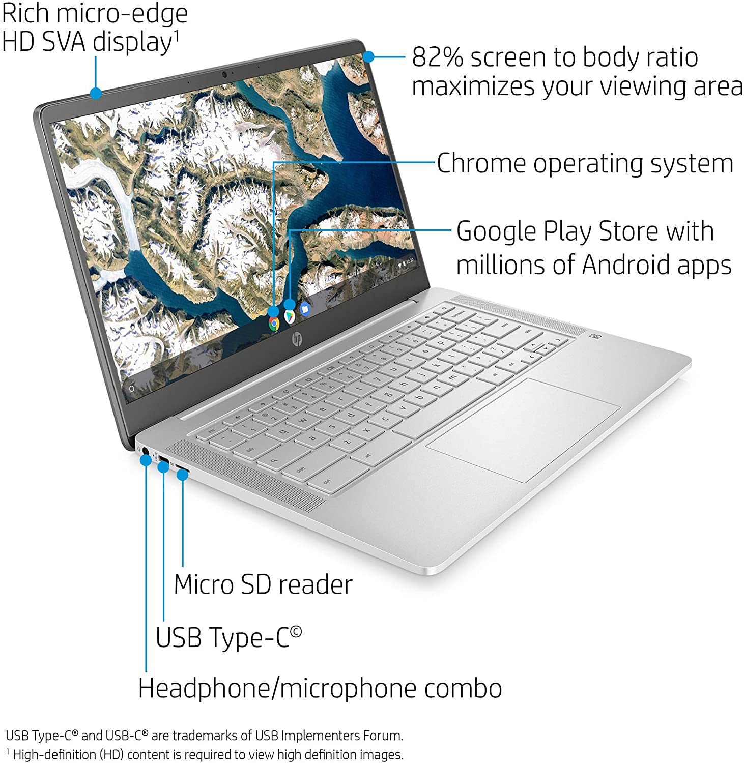 HP Chromebook 14-Inch HD Laptop, Intel Celeron N4000, 4 GB RAM, 32 GB eMMC, Chrome (14a-na0020nr, Ceramic White) HP Chromebook 14-Inch HD Laptop, Intel Celeron N4000, 4 GB RAM, 32 GB eMMC, Chrome (14a-na0020nr, Ceramic White)